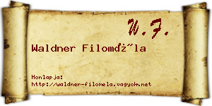 Waldner Filoméla névjegykártya